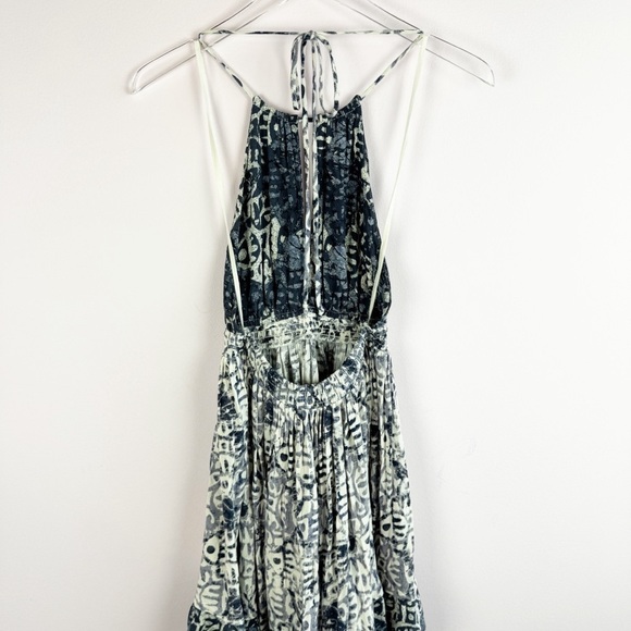 NEW Free People Beach Day Halter Mini Dress XS Blue White - Picture 5 of 9